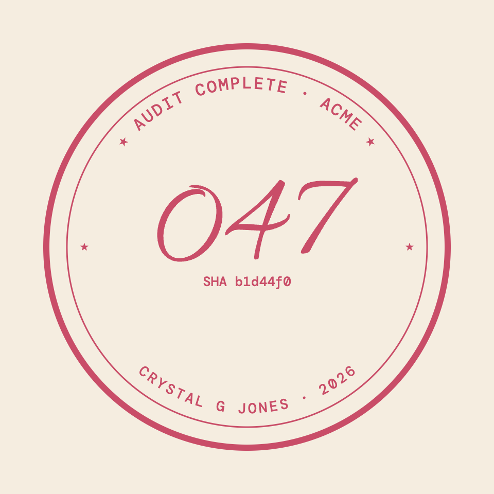 Audit complete stamp, engagement 047